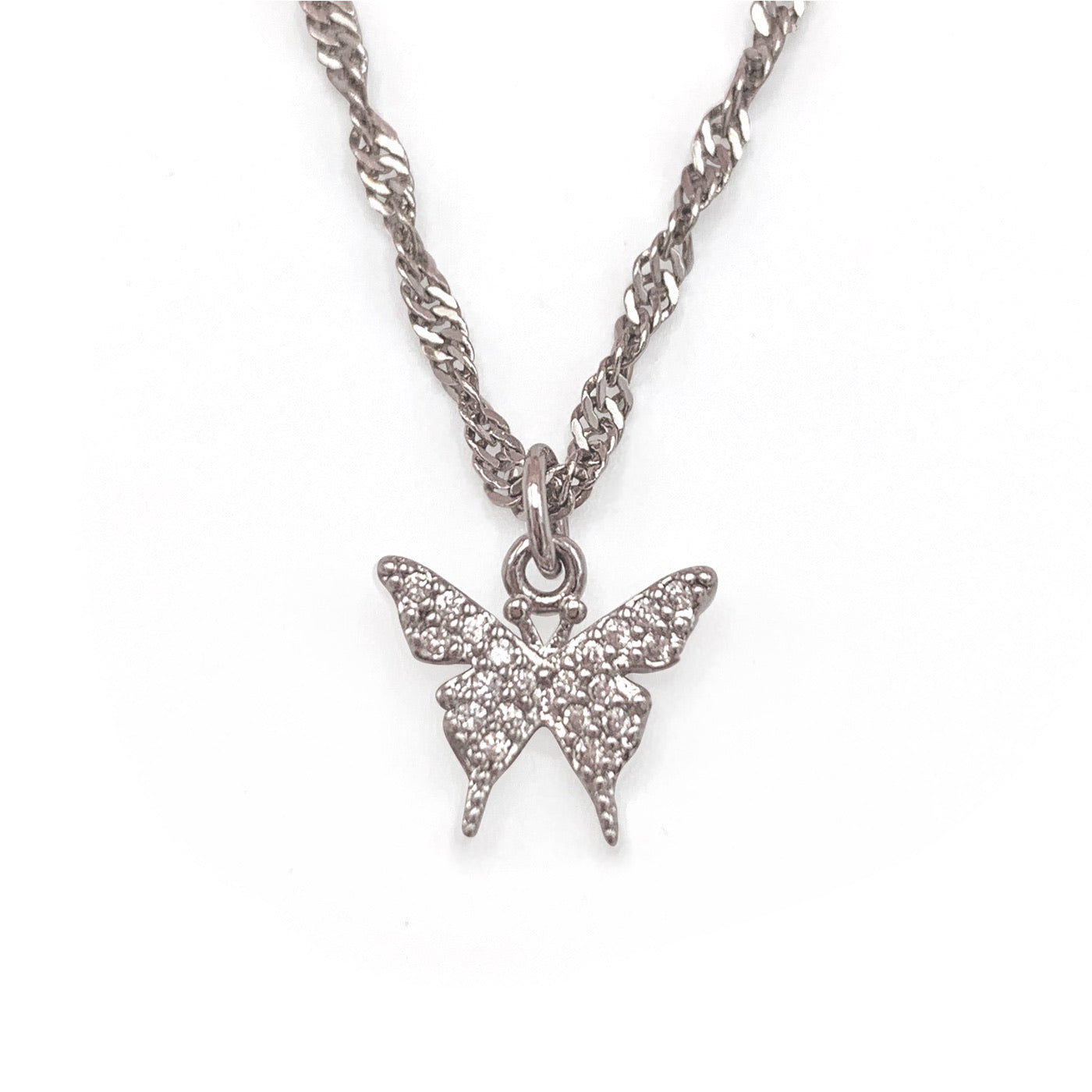 Silver Papillon Necklace (4407266115650)